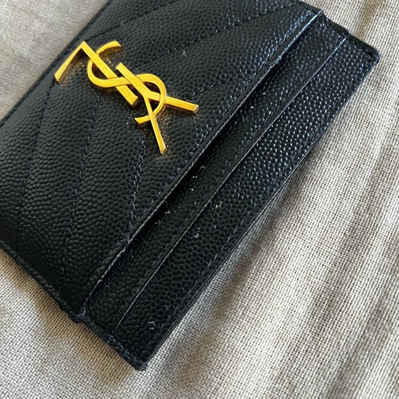 Saint Laurent YSL Quilted Leather Cassandre Matelasse Card Case Holder Wallet - Picture 13 of 15